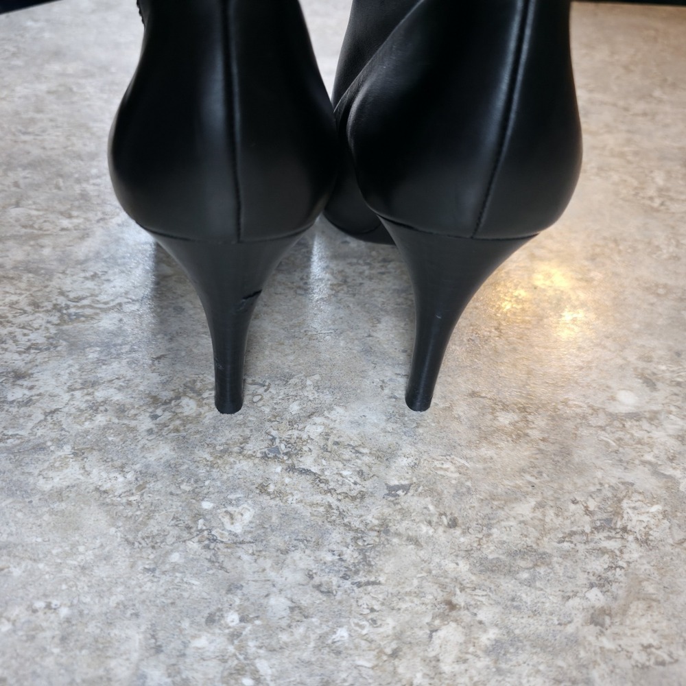 Coach Bethie Ankle Bootie Stiletto Zip Size 10 B Smooth Nappa Black Leather - Picture 6 of 11